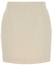 Alessandra Rich - Cream Tweed Mini Skirt - Lyst