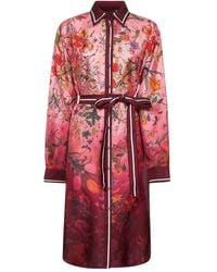 Gucci - Printed Silk Twill Shirt Dress - Lyst
