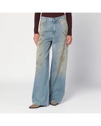 Golden Goose - Wide Jeans, Sand-Wash Distressed Effect - Lyst