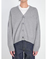 Ami Paris - Adc Wool And Cashmere Cardigan - Lyst