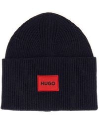 HUGO - Cappello Beanie Con Logo - Lyst