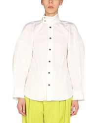 Bottega Veneta - Relaxed Fit High Neck Shirt - Lyst
