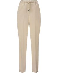 Peserico - Tailored Virgin Wool, Cashmere And Metallic Fibre Jogger Trousers - Lyst