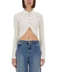 Courreges - Courregès Cropped Polo Shirt Twist - Lyst