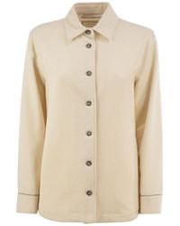 Peserico - Virgin Wool Overshirt With Cashmere And Metallic Yarn - Lyst