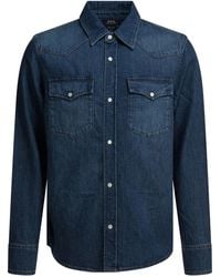A.P.C. - Western Denim Shirt - Lyst
