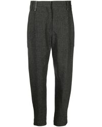 Brunello Cucinelli - Flanel Wool Trousers With Precious Detail - Lyst