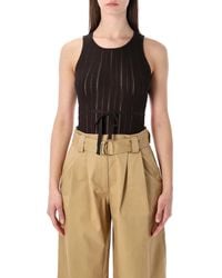 Sessun - Sessùn Andrade Cotton Knit Openwork Bodysuit - Lyst
