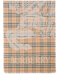 Burberry - Wool And Silk Blend Scarf - Lyst