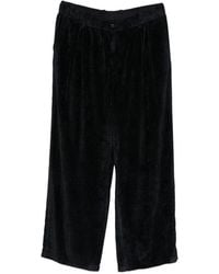 Giorgio Armani - Wide-Leg Ribbed Viscose Velvet Pants - Lyst