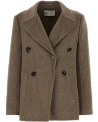 Tory Burch - Dove Grey Wool Blend Coat - Lyst