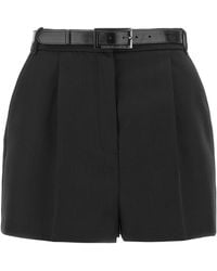 Elisabetta Franchi - Belted Wool Shorts - Lyst