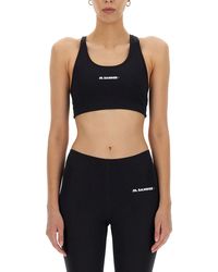Jil Sander - Logo Scoop Neck Top - Lyst
