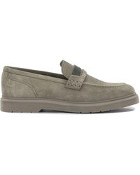 Brunello Cucinelli - Suede Loafers With Charm - Lyst