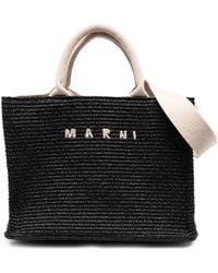 Marni - Raffia-Effect Small Tote Bag - Lyst