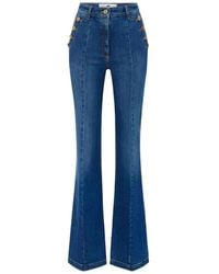 Elisabetta Franchi - Flared Leg Denim Jeans - Lyst