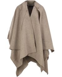 Fabiana Filippi - Wool Cape With Jewellery Detail - Lyst