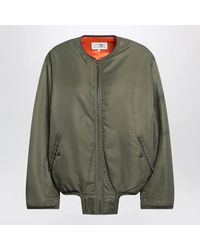 MM6 by Maison Margiela - Khaki Nylon Jacket With Contrasting Lining - Lyst