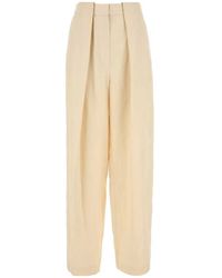 Stella McCartney - Cream Viscose Blend Wide-Leg Pant - Lyst