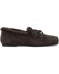 Aeyde - Moka Suede Shearling Loafers - Lyst