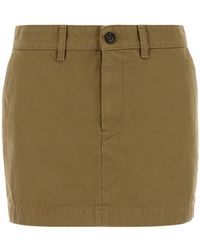 Balenciaga - Khaki Denim Mini Skirt - Lyst