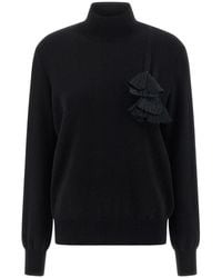 Ferragamo - Floral Insert Sweater - Lyst