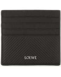 Loewe - Graphite Leather Card Holder - Lyst