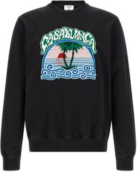 CASABLANCA - 'Palm Tree Emblem' Embroidered Sweatshirt - Lyst