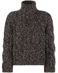 Brunello Cucinelli - Soft Wool, Cashmere And Mohair Turtleneck Sweater With Braided Design - Lyst