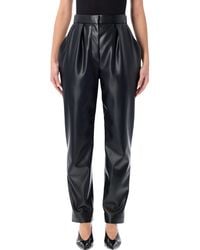 Balmain - High-Waisted Faux Leather Trousers - Lyst