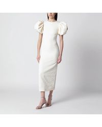 ROTATE BIRGER CHRISTENSEN - Midi Balloon Jacquard Dress - Lyst