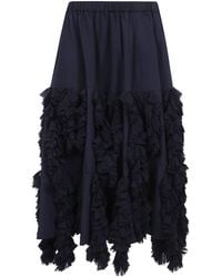 Comme des Garçons - Polyester Broad Thick Midi Skirt - Lyst