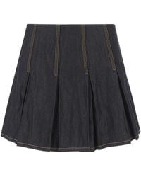 Bottega Veneta - Dark Denim Mini Skirt - Lyst