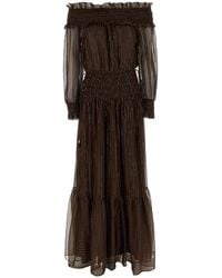 Self-Portrait - Self Portrait Georgette Off Shoulder Maxi' Dress - Lyst