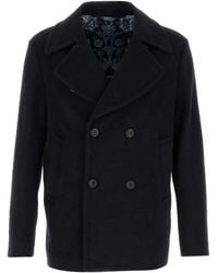 Etro - Dark Wool Coat - Lyst