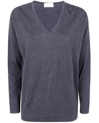 Drumohr - Long Sleeve V-Neck Extrafine Sweater - Lyst