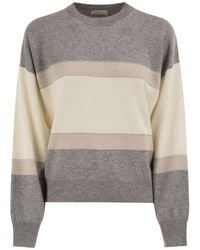 Peserico - Colour-Block Virgin Wool, Silk And Cashmere Jumper - Lyst
