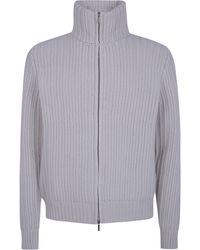Barba Napoli - Wool Cashmere Viscose Full Zip Sweater - Lyst