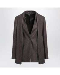 TOTEME - Taupe Melange Flannel Shawl Lapel Blazer - Lyst