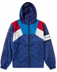 Tommy Hilfiger - Checkerboard Colour-Blocked Hooded Track Jacket - Lyst