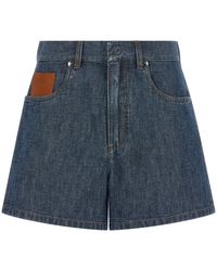 Fendi - Chambray Denim Shorts - Lyst