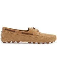 Tod's - Suede Gommino Bubble Boat Loafers - Lyst