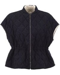 Fabiana Filippi - Quilted Virgin Wool, Silk And Cashmere Gilet With Sequins - Lyst