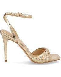 MICHAEL Michael Kors - Metallic Leather Ankle Strap Stiletto Heel Sandal - Lyst