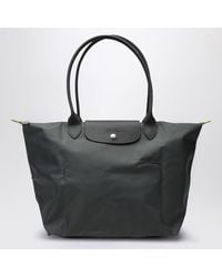 Longchamp - Graphite-Coloured L Le Pliage Bag - Lyst