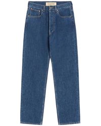 Valentino Garavani - Denim Trousers With Vgold - Lyst