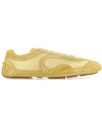 Prada - Suede And Mesh Montecarlo Sneakers - Lyst
