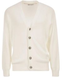 Brunello Cucinelli - English Coast Cotton Cardigan With Raglan Sleeves - Lyst