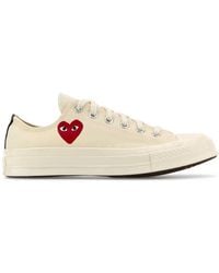 COMME DES GARÇONS PLAY - Ivory Canvas Comme Des Garã§Ons X Converse Sneakers - Lyst