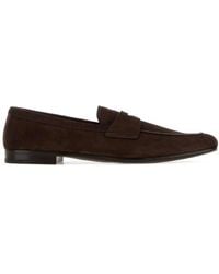 Prada - Chocolate Suede Loafers - Lyst